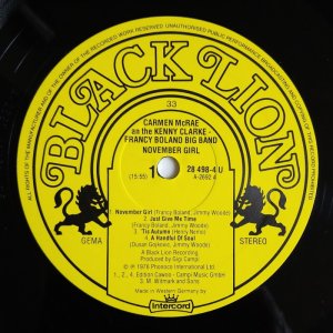 画像2: Carmen McRae & The Kenny Clarke / Francy Boland Big Band - November Girl
