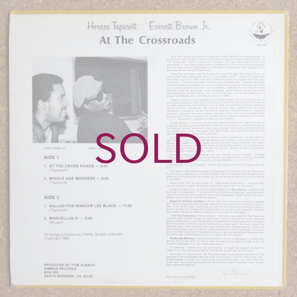 ★US Original★Horace Tapscott Crossroads Horace Tapscott, Everett Brown Jr. – At The Crossroads – Vinyl (LP
