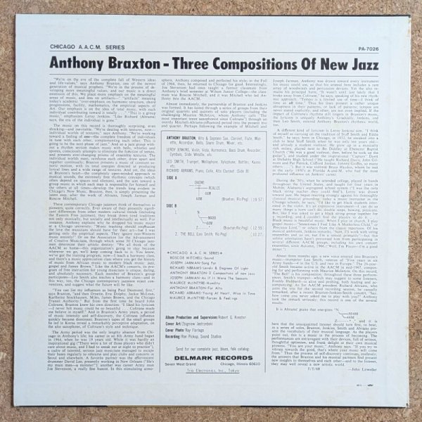 USプロモAnthony Braxton Three Compositions USプロモAnthony Braxton Three Compositions - メルカリ