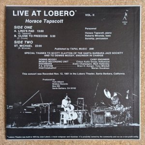 画像2: Horace Tapscott - Live At Lobero Vol.II