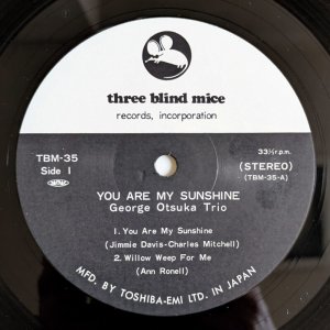 画像3: George Otsuka Trio - You Are My Sunshine