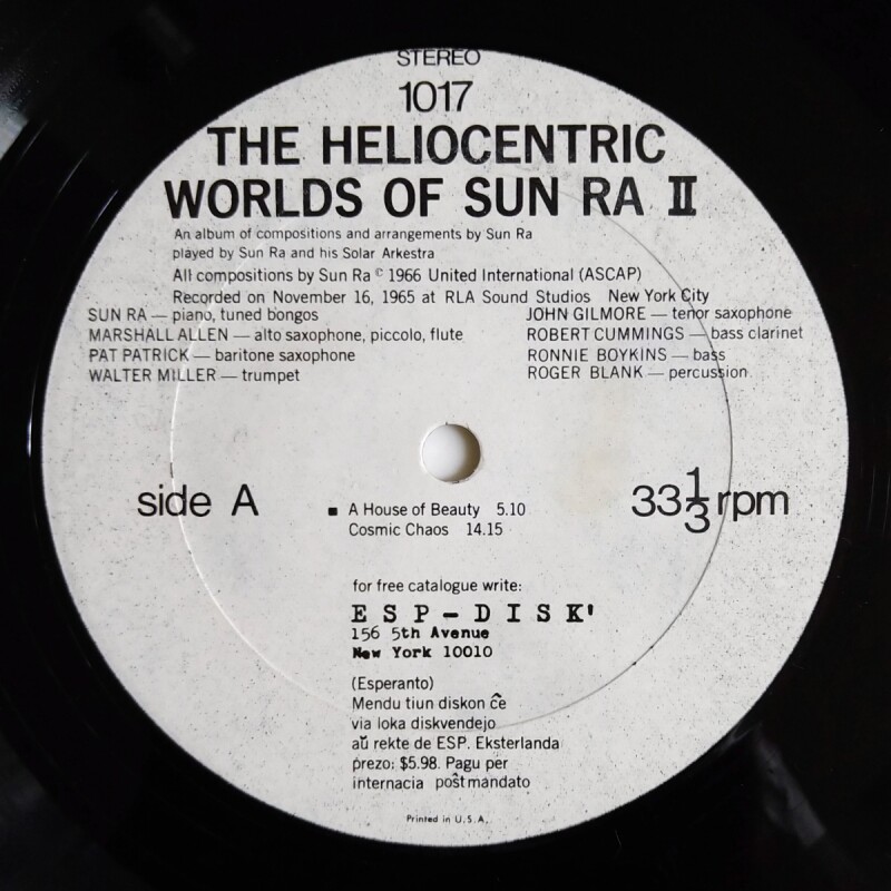 米オリジナル】SUN RA 美品 シュリンク付き THE HELIOCENTRIC WORLDS